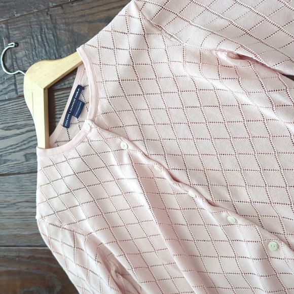 Ralph Lauren Sweaters - RALPH LAUREN I Vintage Pink Pointelle Button Front Coquette Cardigan Sweater, M